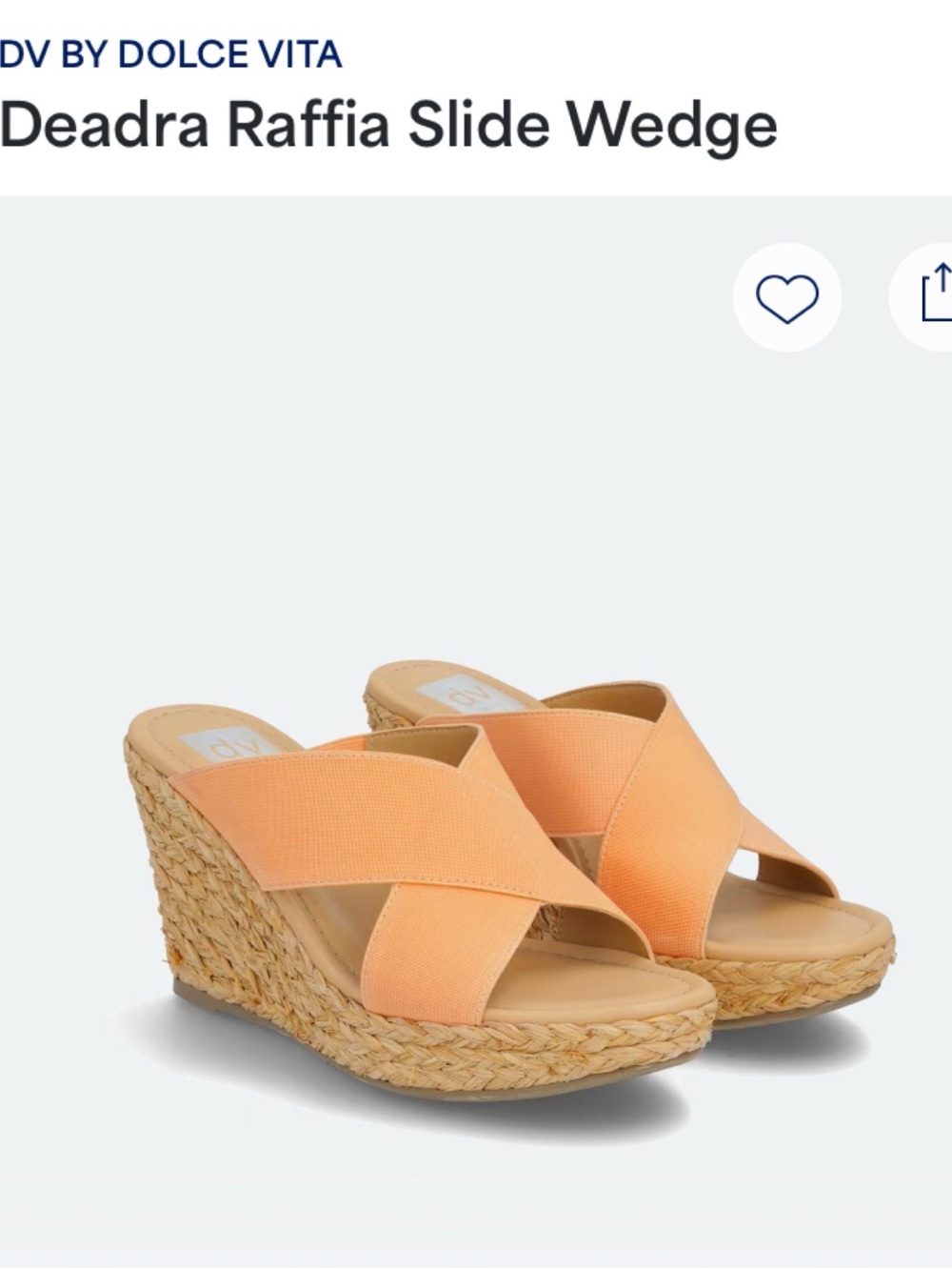 DV by Dolce Vita Deadra Raffia Slide Wedge - Peach-Orange